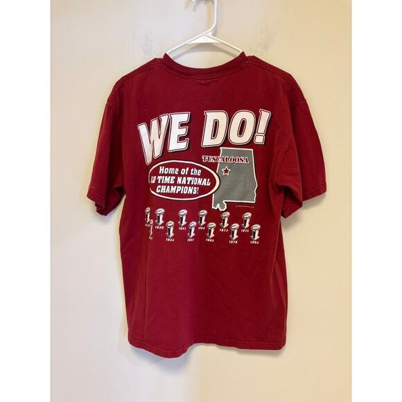 Vintage University of Alabama Crimson Tee  Football National Championships Wins - Picture 1 of 5